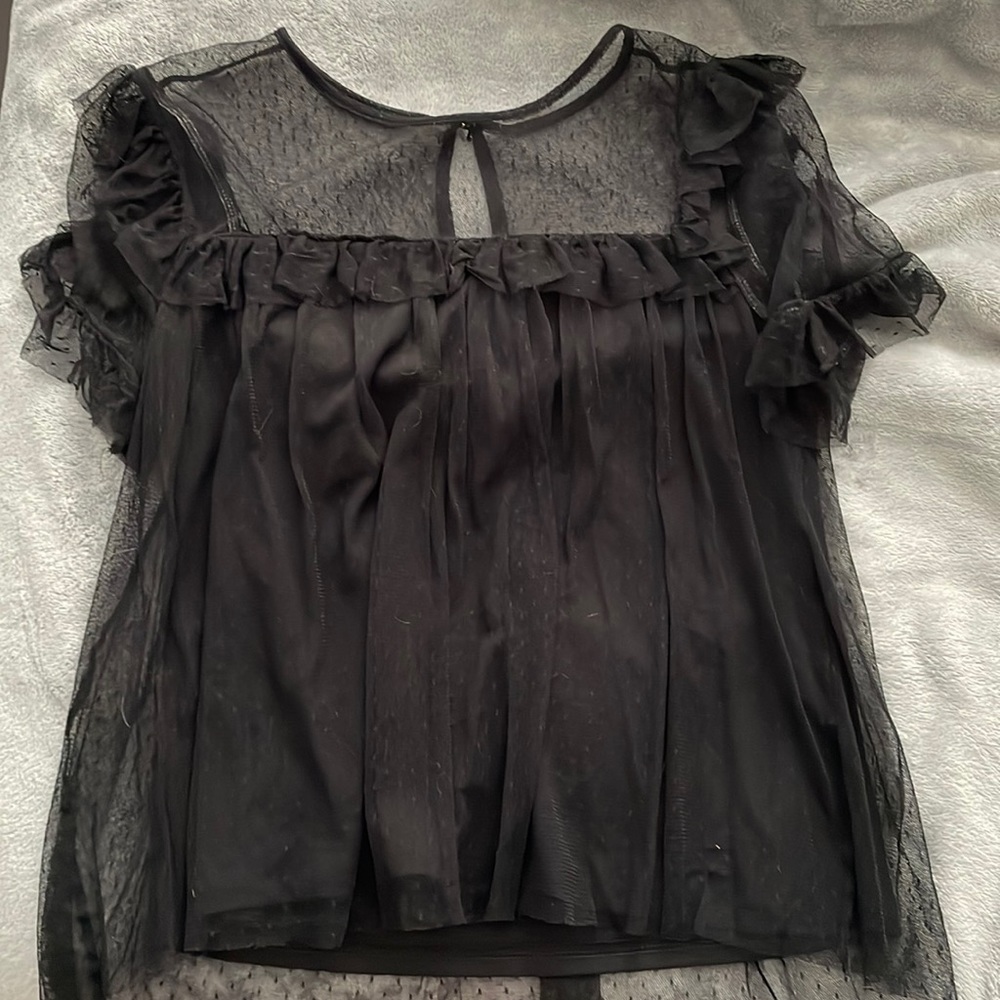 White House Black Market Ruffle Sleeve Blouse